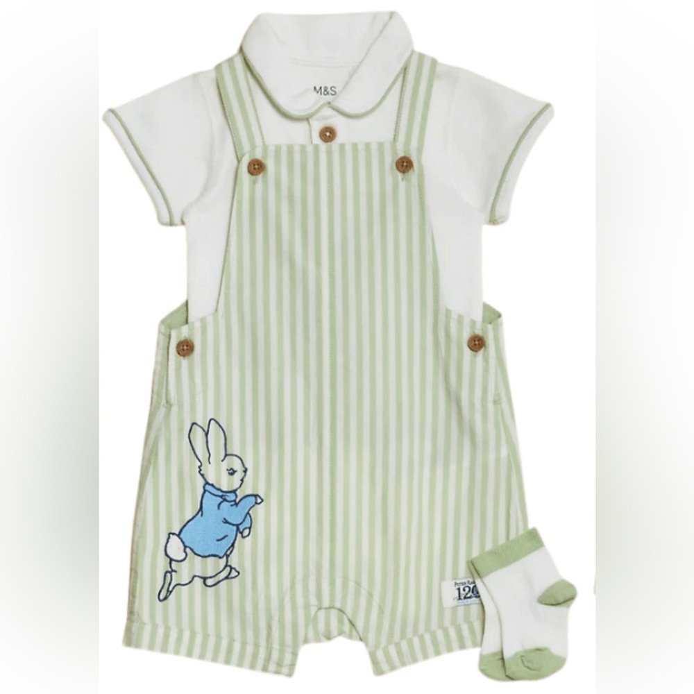 Marks & Spencer, baby toddler Easter Peter Rabbit cotton 3 pieces set, 12 months